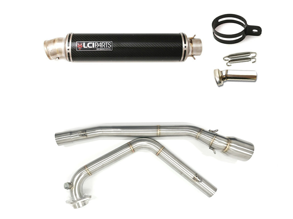 スズキ GSX-R125 / GSX-S125 2017-2024 LCIPARTS ラウンドチタンカーボンフルエキゾーストマフラー