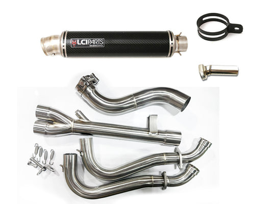 スズキ GSX-8S 2023-2025 GSX-8R 2024-2025 LCIPARTS ラウンドチタンカーボンフルエキゾーストマフラー