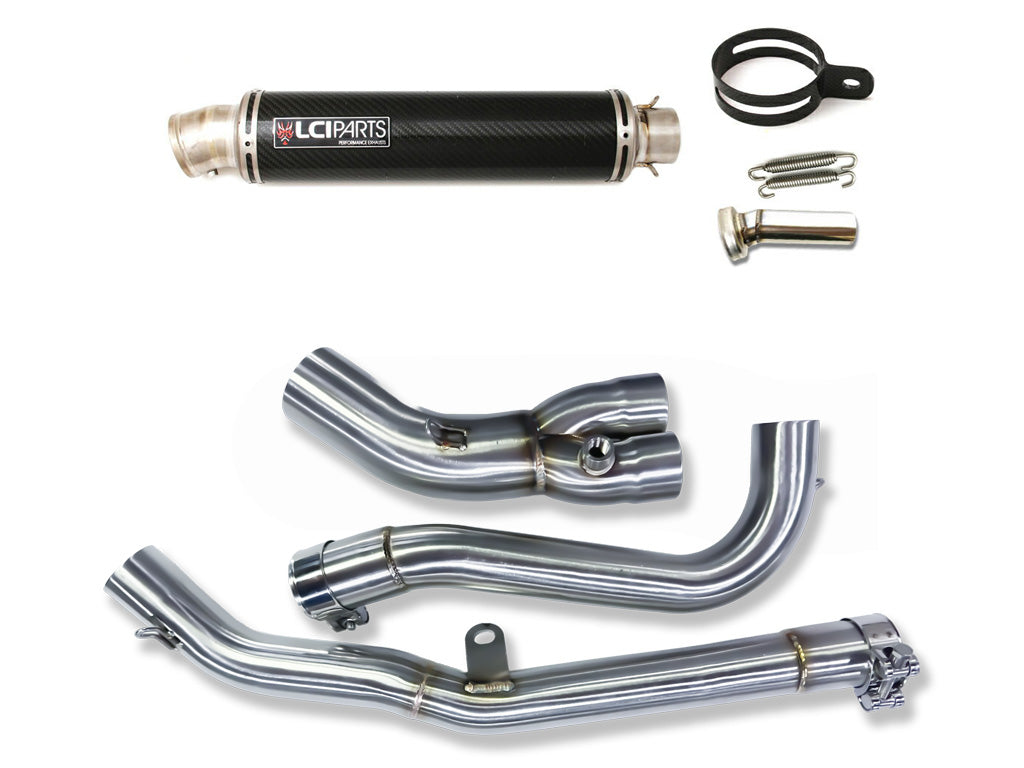 スズキ Vストローム650 | V-Strom 650 2017-2015 LCIPARTS ラウンドチタンカーボンフルエキゾーストマフラー
