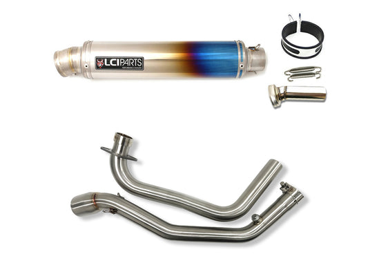 スズキ ジクサー250 / V-STROM250SX 2022-2025 LCIPARTS ラウンドチタンフルエキゾーストマフラー