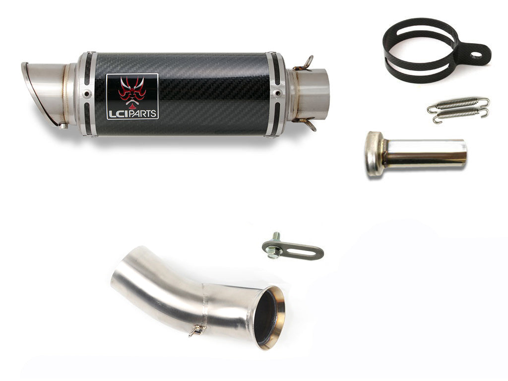 DUCATI ハイパーモタード ハイパーストラーダ 821 939 2013-2018 LCIPARTS ショートカーボンスリップオンマフラー
