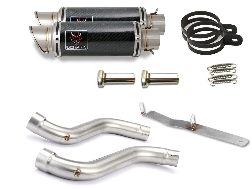 DUCATI モンスター MONSTER S4R 2005-2006 S2R 800 S2R 1000 LCIPARTS ショートカーボンスリップオンマフラー