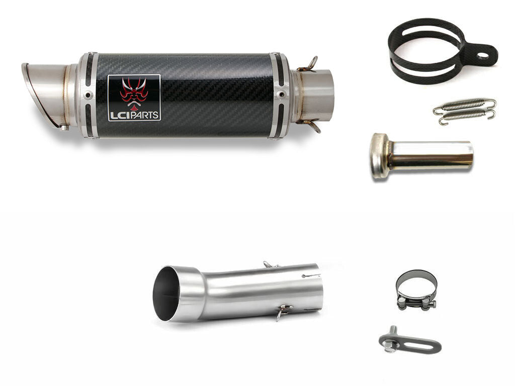 カワサキ ER-4N/F 2006-2013 ER-6N/F 2006-2011 LCIPARTS ショートカーボンスリップオンマフラー