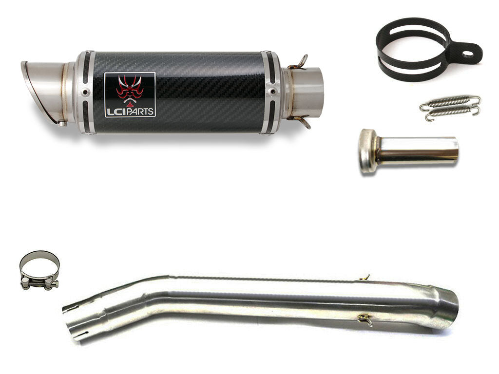 カワサキ ZX6R ZX-6R 2003-2004 LCIPARTS ショートカーボンスリップオンマフラー