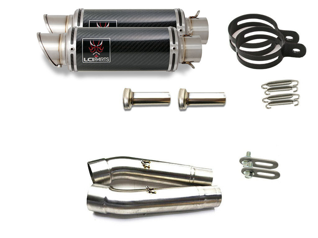ヤマハ TRX850 1995- LCIPARTS ショートカーボンスリップオンマフラー
