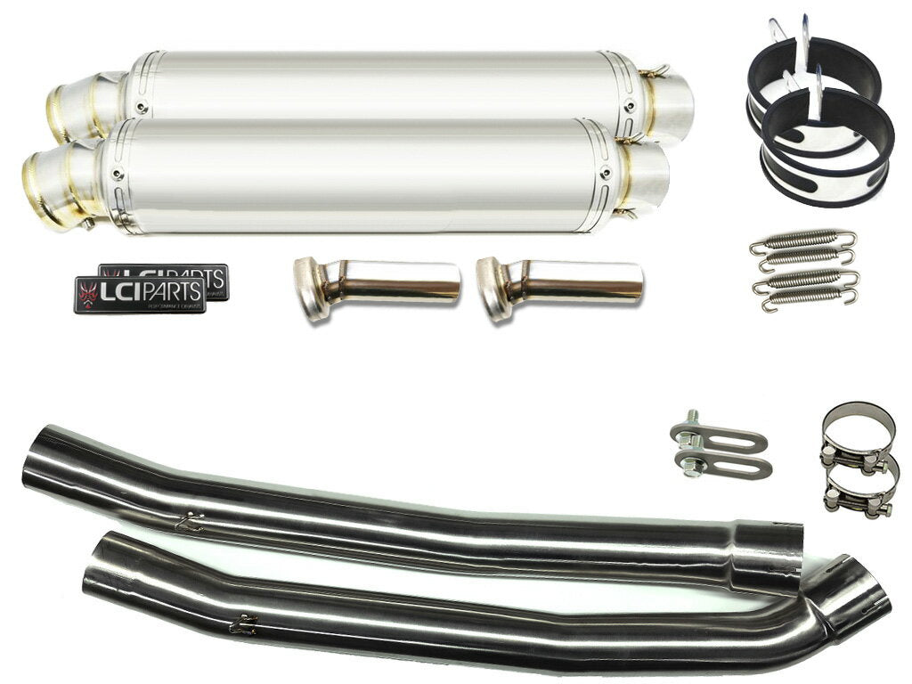 カワサキ ZX-14 ZZR1400 ZX14 2008-2011 LCIPARTS ラウンドステンレススリップオンマフラー