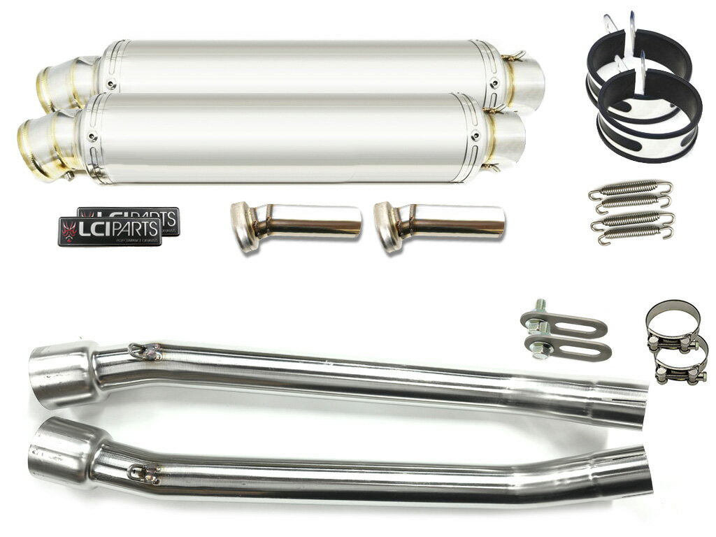 カワサキ ZZR250 1990-2007 LCIPARTS ラウンドステンレススリップオンマフラー