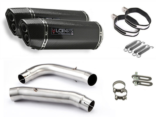 ホンダ VTR1000SP1 RVT1000R SP1 2000-2002 SC45 LCIPARTS ツインエンド カーボン スリップオンマフラー