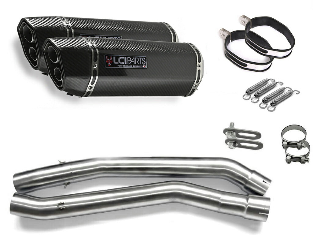 カワサキ ZX-14 ZZR1400 ZX14 2006-2007 LCIPARTS ツインエンド カーボン スリップオンマフラー