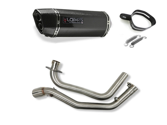 スズキ ジクサー250 GIXXER250 / ジクサーSF250 GIXXER SF250 2019-2025 LCIPARTS ツインエンド カーボン フルエキゾーストマフラー