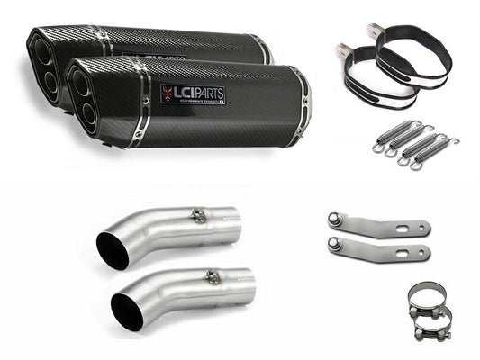 ヤマハ V-MAX1700 2009-2020 LCIPARTS ツインエンド カーボン スリップオンマフラー