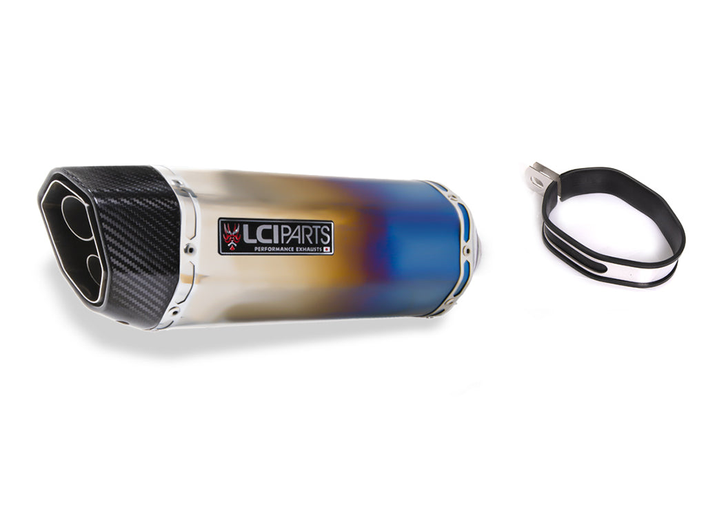 汎用 LCIPARTS ツインエンド チタンマフラー 差込径54.0mm