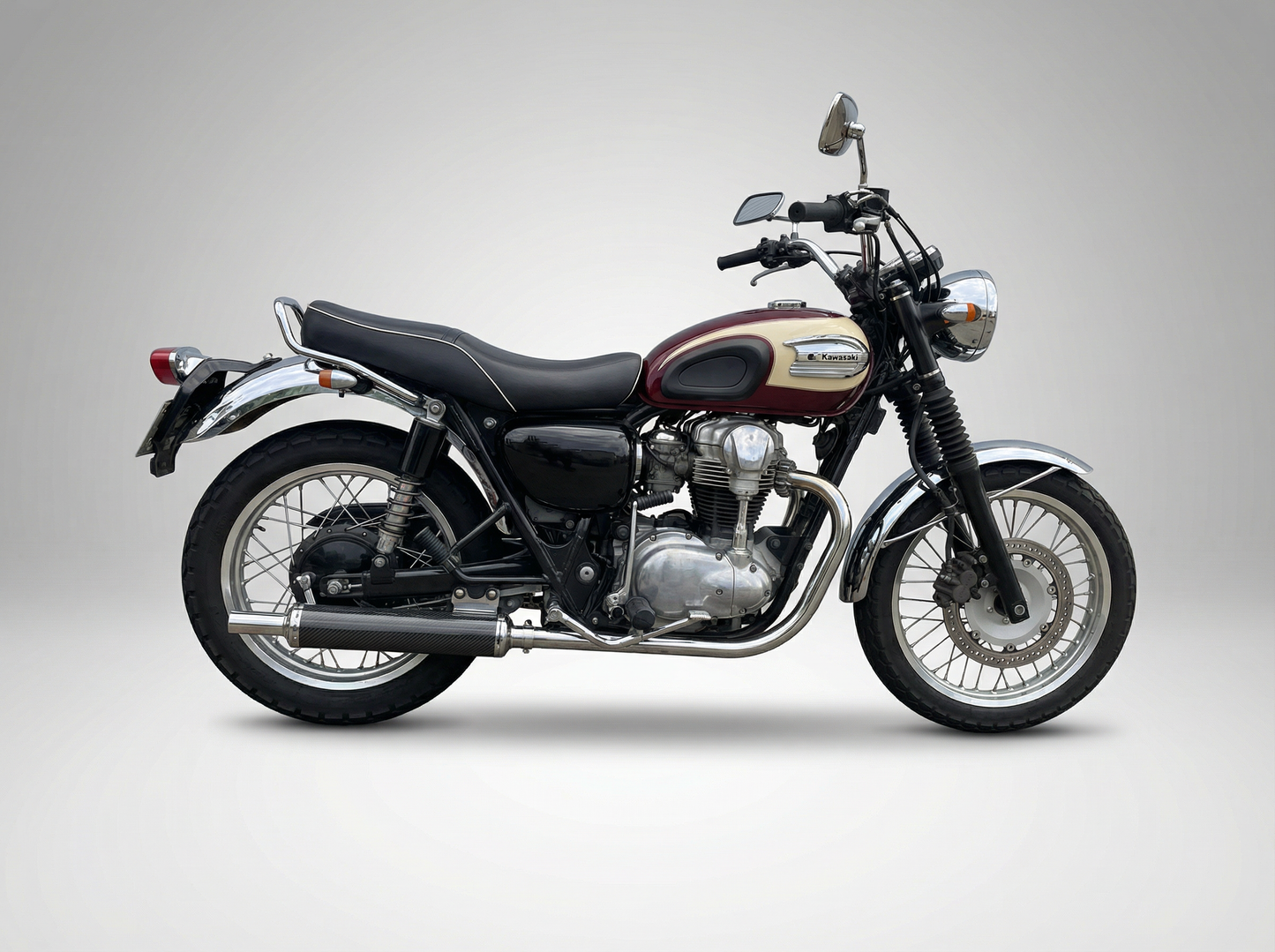 カワサキ W650 1999-2008 LCIPARTS カーボンクラシック フルエキゾースト