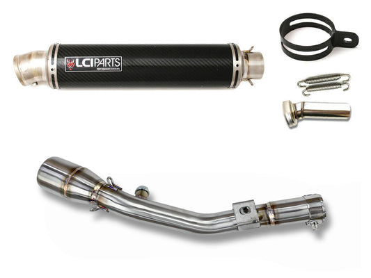 カワサキ KLX230 KLX230S KLX230SM 2019-2025 LCIPARTS ラウンドチタンカーボンスリップオンマフラー