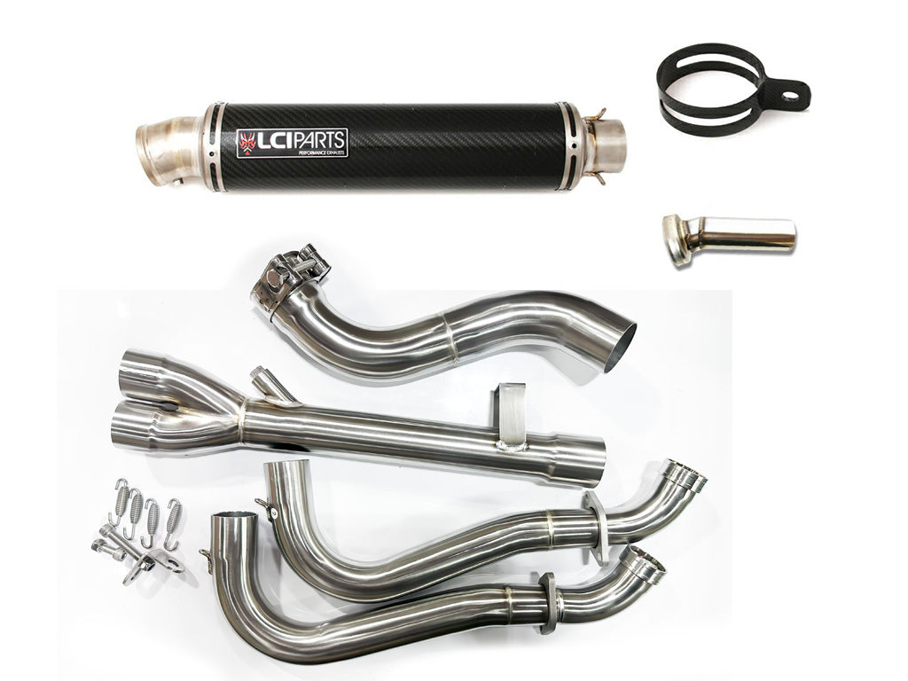 スズキ GSX-8S 2023-2025 GSX-8R 2024-2025 LCIPARTS ラウンドチタンカーボンフルエキゾーストマフラー