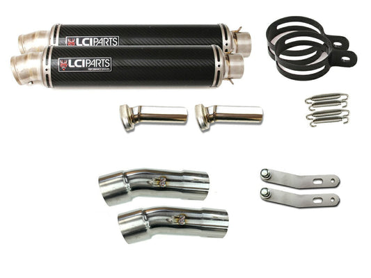 ヤマハ V-MAX1700 2009-2020 LCIPARTS ラウンドチタンカーボンスリップオンマフラー