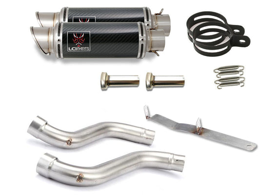 DUCATI モンスター MONSTER S4R 2005-2006 S2R 800 S2R 1000 LCIPARTS ショートカーボンスリップオンマフラー