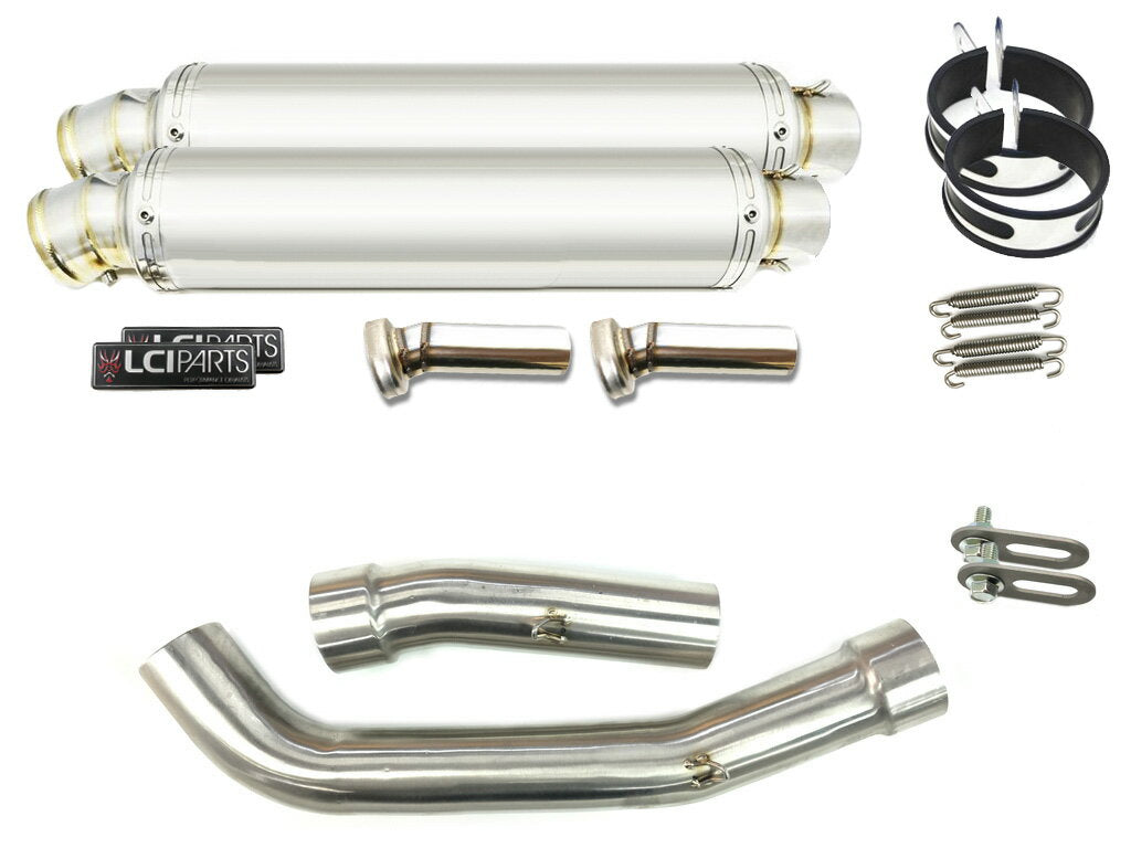 カワサキ Z1000 2007-2009 LCIPARTS ラウンドステンレススリップオンマフラー