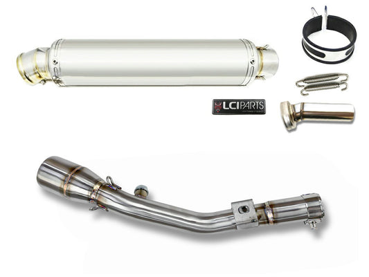 カワサキ KLX230シェルパ | KLX230 SHERPA 2025- LCIPARTS ラウンドステンレススリップオンマフラー