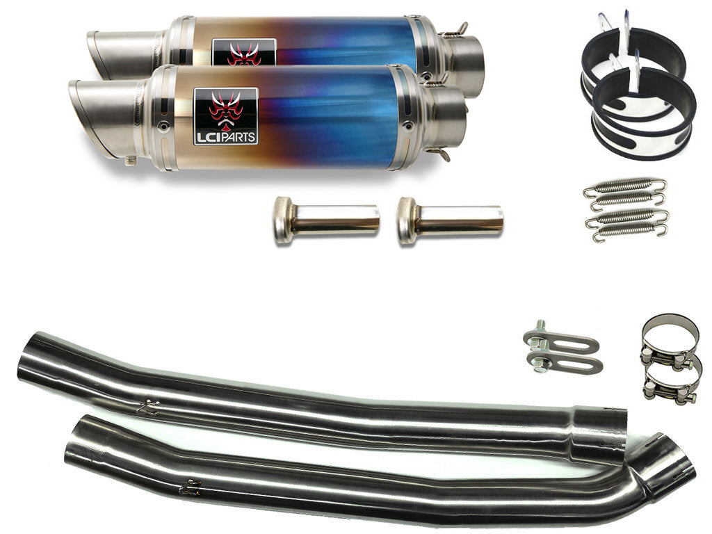カワサキ ZX-14 ZZR1400 ZX14 2008-2011 LCIPARTS ショートチタンスリップオンマフラー