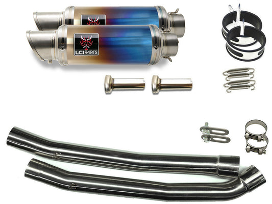 カワサキ ZX-14 ZZR1400 ZX14 2008-2011 LCIPARTS ショートチタンスリップオンマフラー
