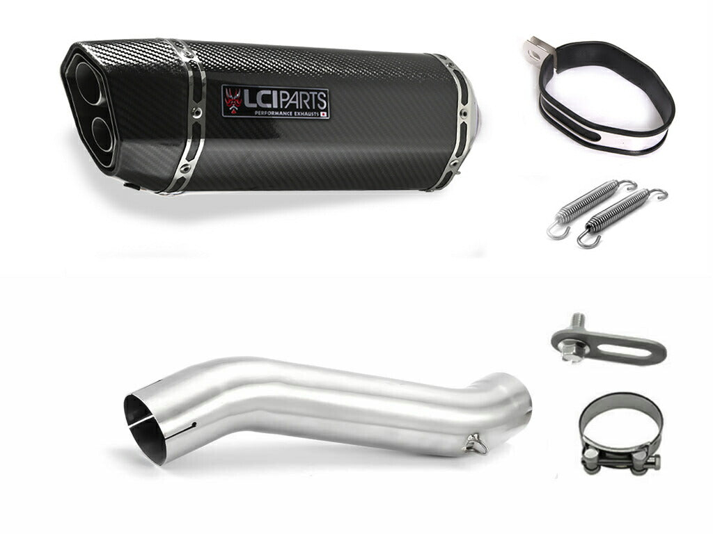 ホンダ 400X 2016-2018 LCIPARTS ツインエンド カーボン スリップオンマフラー