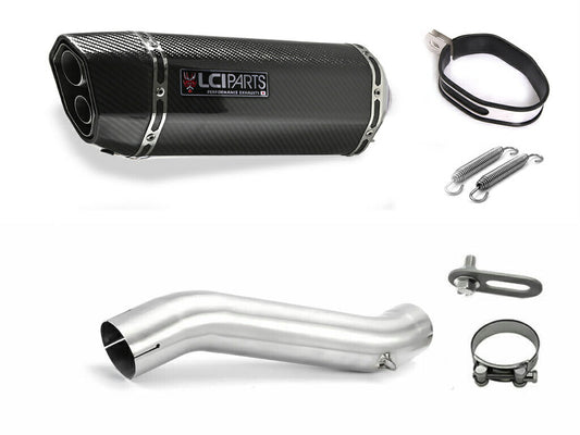 ホンダ 400X 2016-2018 LCIPARTS ツインエンド カーボン スリップオンマフラー