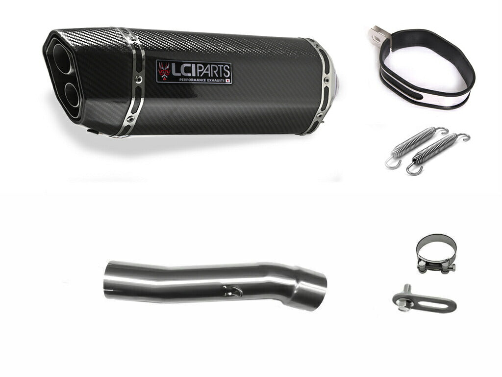 ホンダ VT250F 1986-1987 VTZ250  1987-1989 (MC15) LCIPARTS ツインエンド カーボン スリップオンマフラー