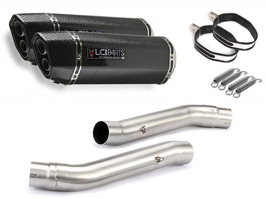 【予約販売 5月中旬頃出荷予定】 カワサキ Z1000 2003-2006 LCIPARTS ツインエンド カーボン スリップオンマフラー