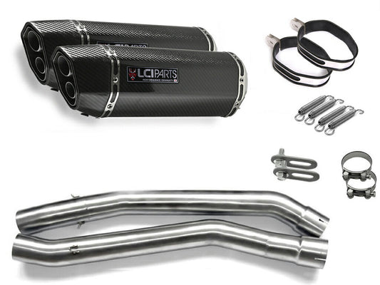 カワサキ ZX-14 ZZR1400 ZX14 2006-2007 LCIPARTS ツインエンド カーボン スリップオンマフラー