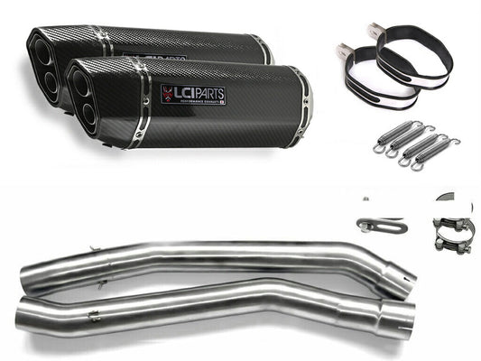 カワサキ ZX-14 ZZR1400 ZX14 2008-2011 LCIPARTS ツインエンド カーボン スリップオンマフラー