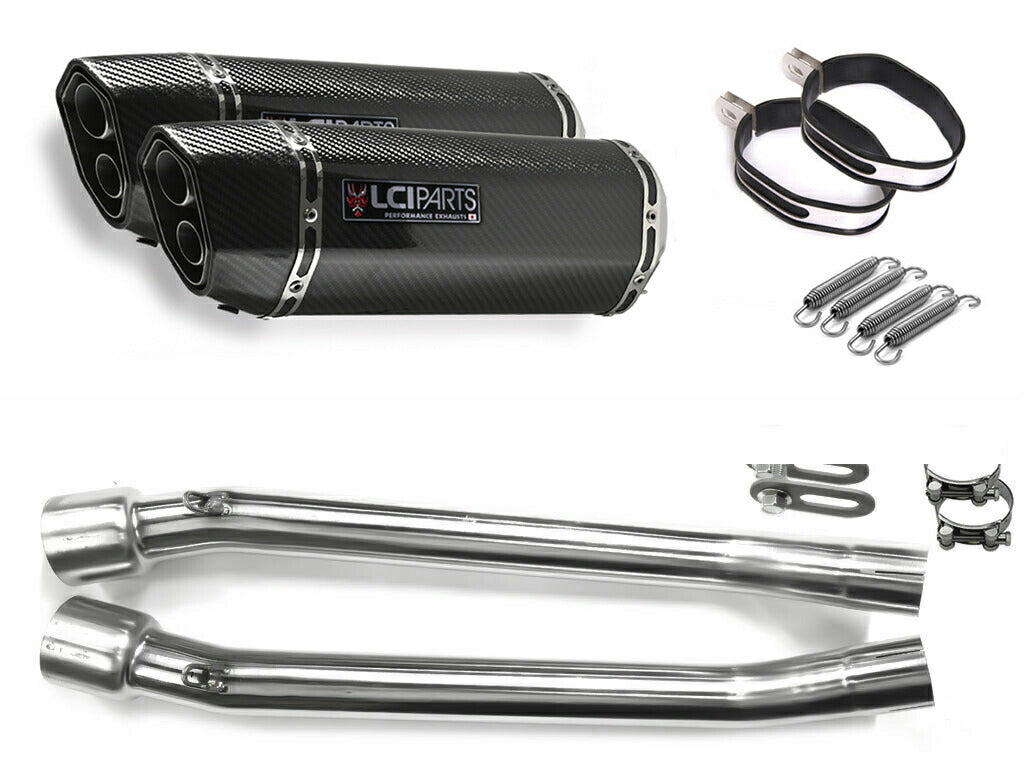 カワサキ ZZR250 1990-2007 LCIPARTS ツインエンド カーボン スリップオンマフラー
