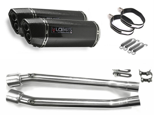 カワサキ ZZR250 1990-2007 LCIPARTS ツインエンド カーボン スリップオンマフラー