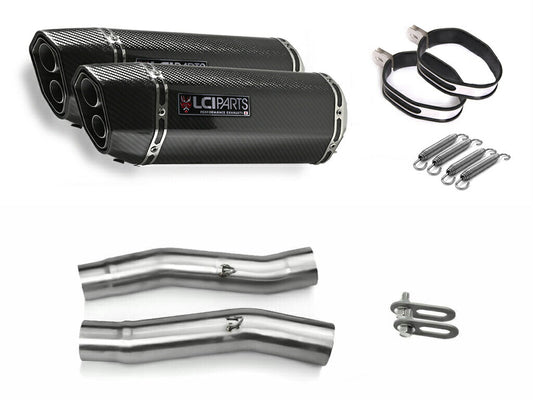 カワサキ ZZR400 ZZR600 1990-2008 LCIPARTS ツインエンド カーボン スリップオンマフラー