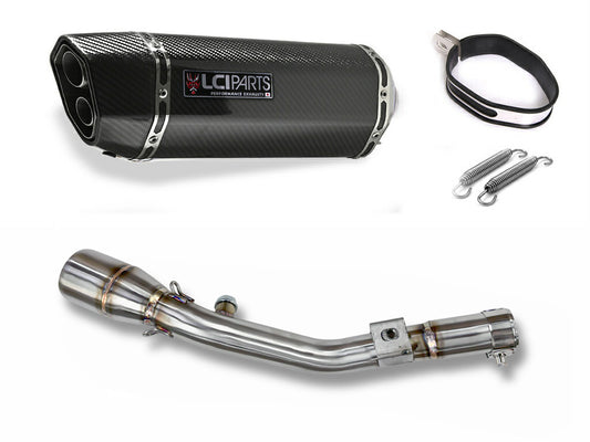 カワサキ KLX230 KLX230S KLX230SM 2019-2025 LCIPARTS ツインエンド カーボン スリップオンマフラー