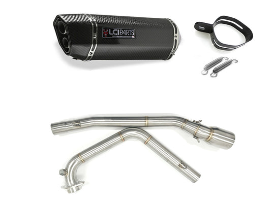 スズキ GSX-R125 / GSX-S125 2017-2024 LCIPARTS ツインエンド カーボン フルエキゾーストマフラー