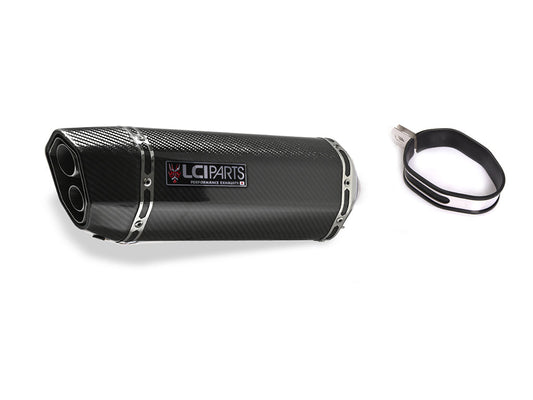 汎用　LCIPARTS　ツインエンド　カーボンマフラー　差込径54.0mm