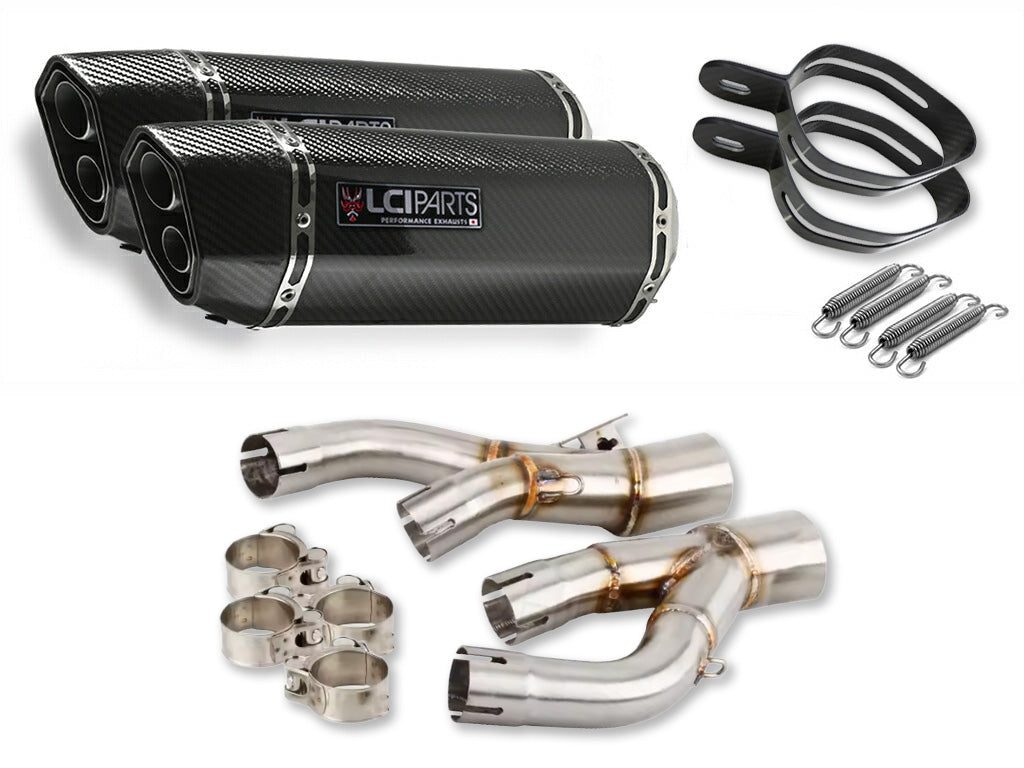 ヤマハ V-MAX1200 1985-2007 LCIPARTS ツインエンド カーボン スリップオンマフラー