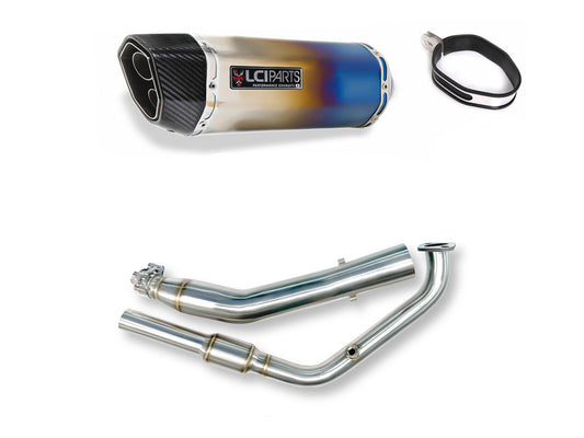 ヤマハ YZF-R15 / MT-15 2017-2024 LCIPARTS ツインエンド チタン フルエキゾーストマフラー