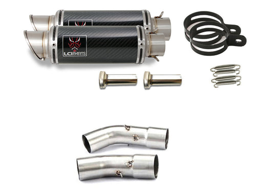DUCATI 848 1098 1198 LCIショートカーボンスリップオンマフラー