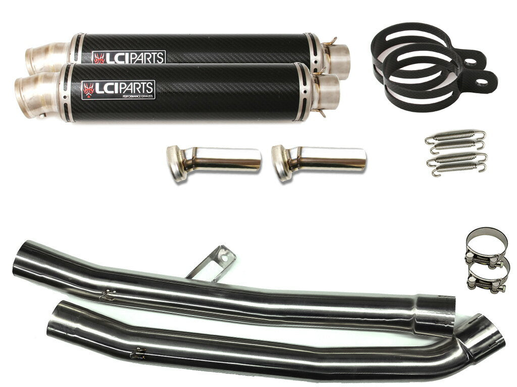 カワサキ ZX-14R ZZR1400 ZX14R 2012-2022 LCIPARTS ラウンドチタンカーボンスリップオンマフラー