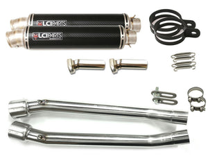 カワサキ ZZR250 1990-2007 LCIラウンドチタンカーボンスリップオンマフラー