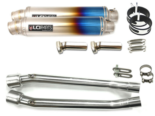 カワサキ ZZR250 1990-2007 LCIPARTS ラウンドフルチタンスリップオンマフラー