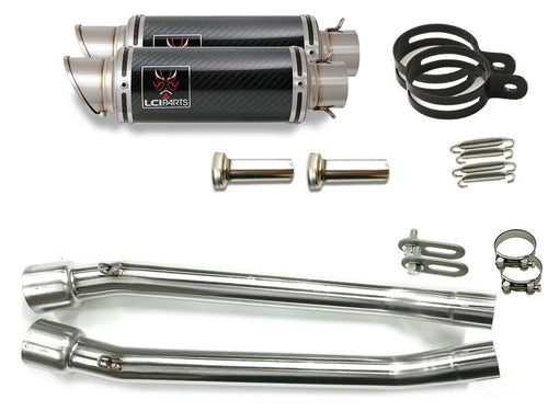 カワサキ ZZR250 1990-2007 LCIショートカーボンスリップオンマフラー