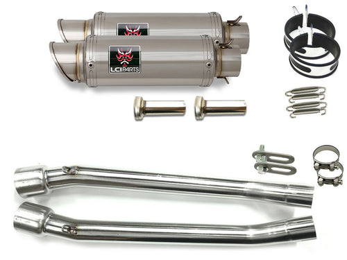 カワサキ ZZR250 1990-2007 LCIショートステンレススリップオンマフラー