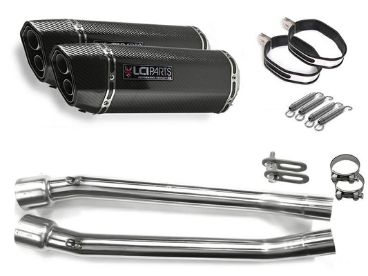 カワサキ GPX250R 1987-1990 LCIPARTS ツインエンド　カーボン スリップオンマフラー