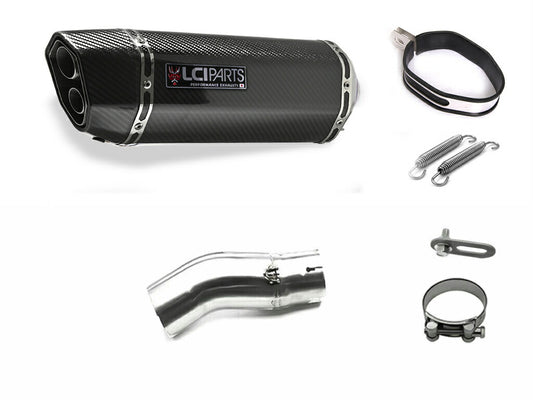 カワサキ NINJA H2SX / H2SX SE 2022-2024 (8BL-ZXT02P) LCIPARTS ツインエンド カーボン スリップオン マフラー