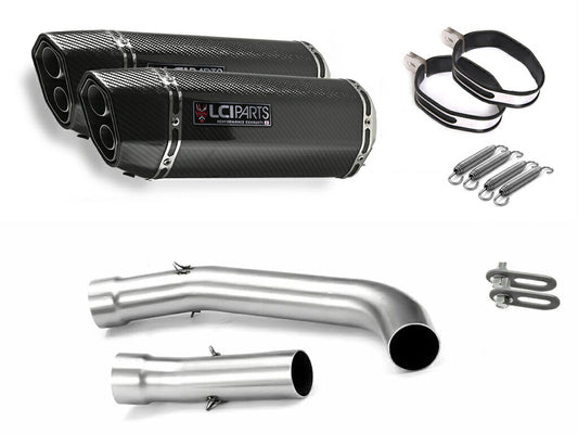 カワサキ Z1000 2007-2009 LCIPARTS ツインエンド　カーボン スリップオンマフラー