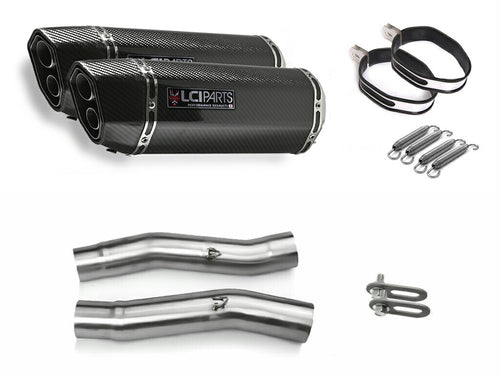 カワサキ ZZR400 ZZR600 1990-2008 LCIPARTS ツインエンド　カーボン スリップオンマフラー
