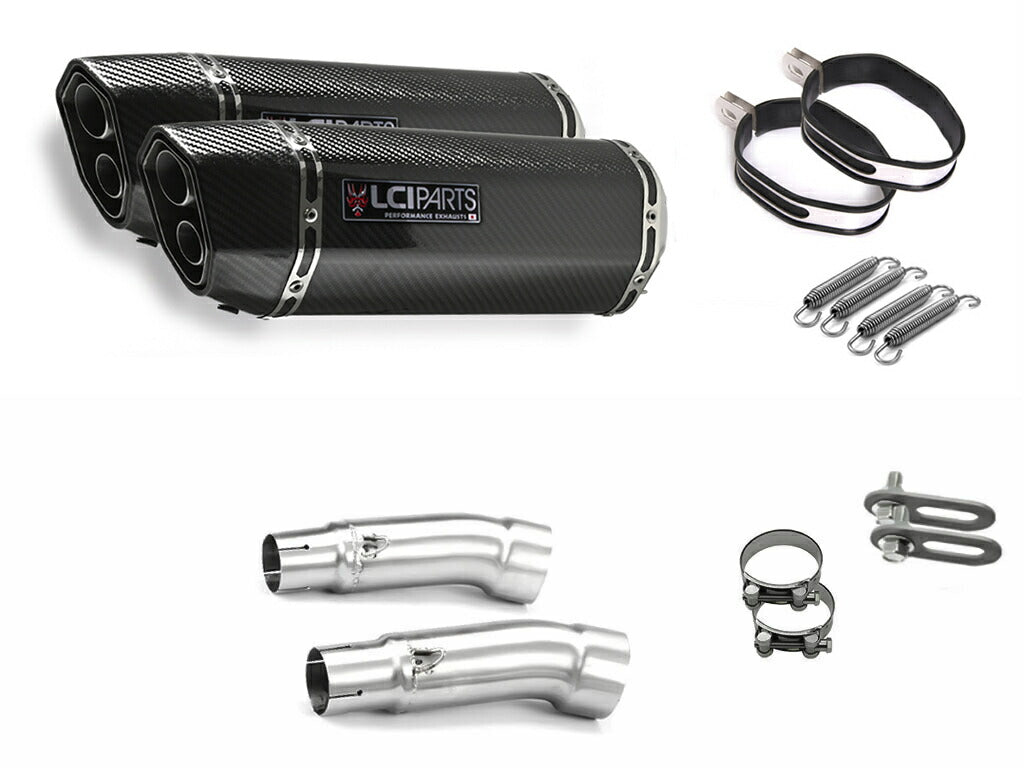 モトグッツィ V7 Racer / V7II Racer LCIPARTS ツインエンド　カーボン スリップオンマフラー